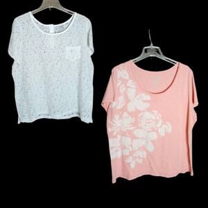 Mixed Brand Lot: Set of 2: Women 1x Lightweight Casual Everyday T-shirts